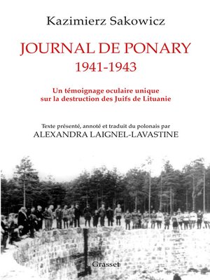 cover image of Journal de Ponary 1941-1943
